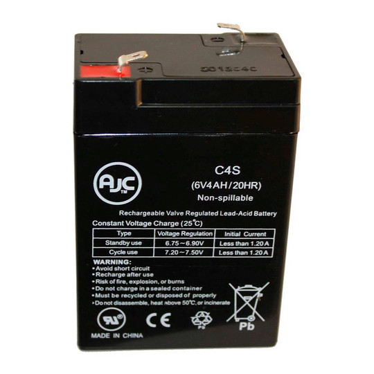6V 4Ah sealed AGM alarm replacement battery with F1 terminals
