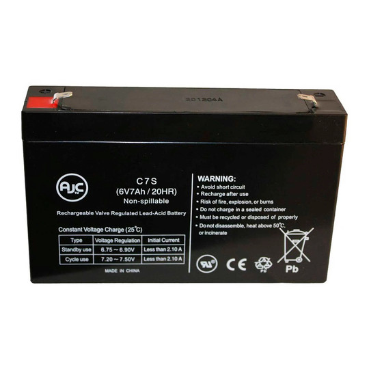 6V 7Ah AGM alarm system replacement battery with F1 terminals