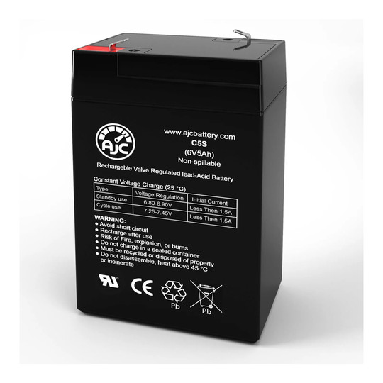 6V 5Ah F1 AGM alarm system replacement battery