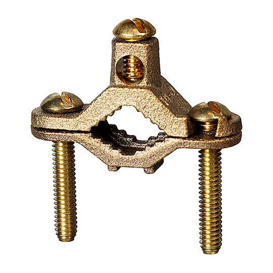 Direct-burial bare ground clamp for bare copper wire connections