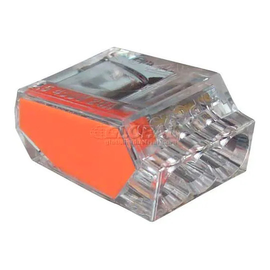 Orange 3-port push-in wire connectors in a 10-pack