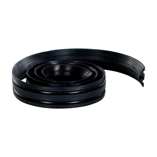 Black extruded rubber single-channel cord protector