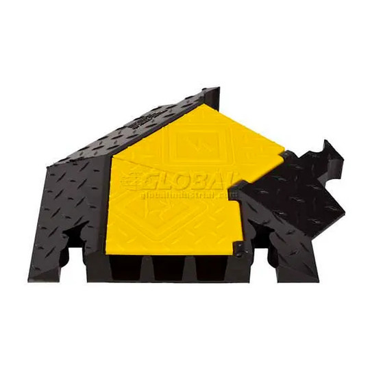 Yellow three-channel right-turn cable protector