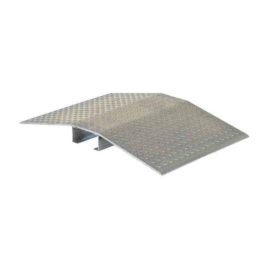 Silver aluminum tread plate hose and cable crossover