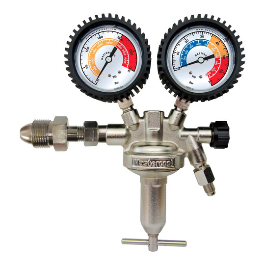 Silver nitrogen pressure regulator with CGA580 connection