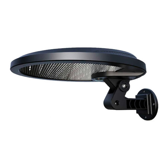 Solar motion-sensing LED flood light with dusk-to-dawn illumination
