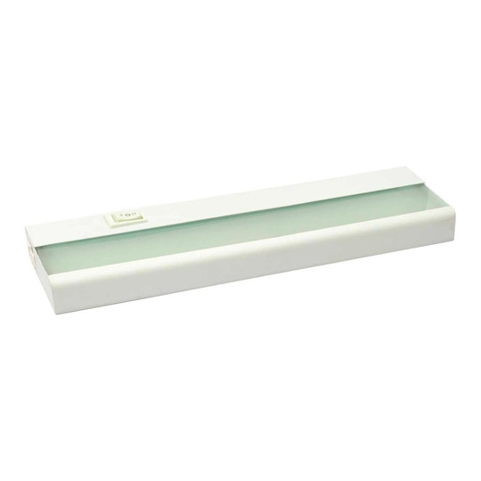 White 12-inch LED undercabinet light with frosted lens