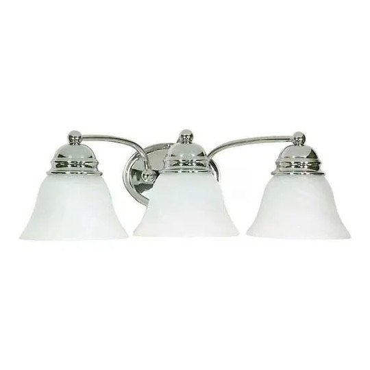 Empire 3-light silver vanity and wall light with alabaster appearance