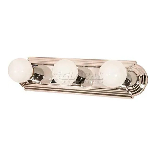 Three-light polished chrome vanity and wall light