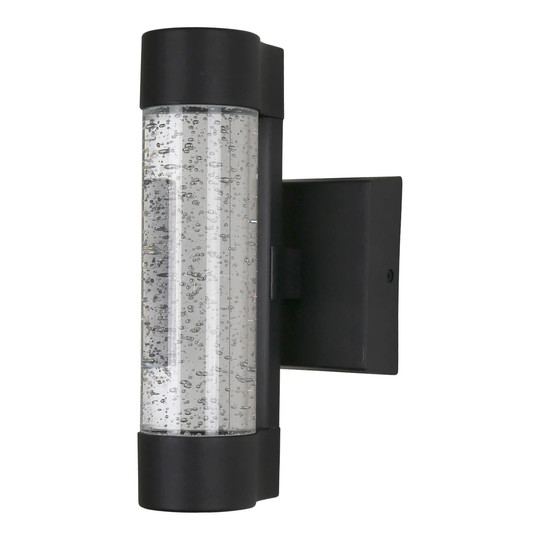 Black cylindrical LED up and down wall sconce