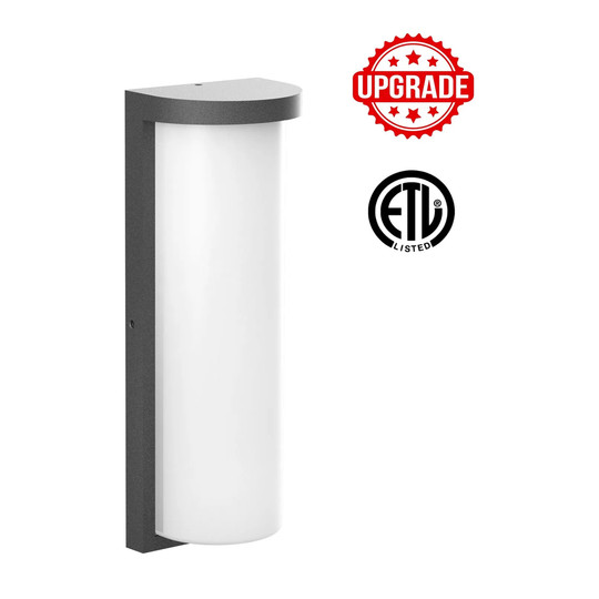 Black indoor/outdoor LED wall sconce light fixture