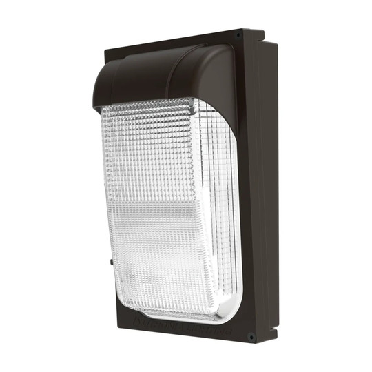 Dark bronze LED glass wall pack light