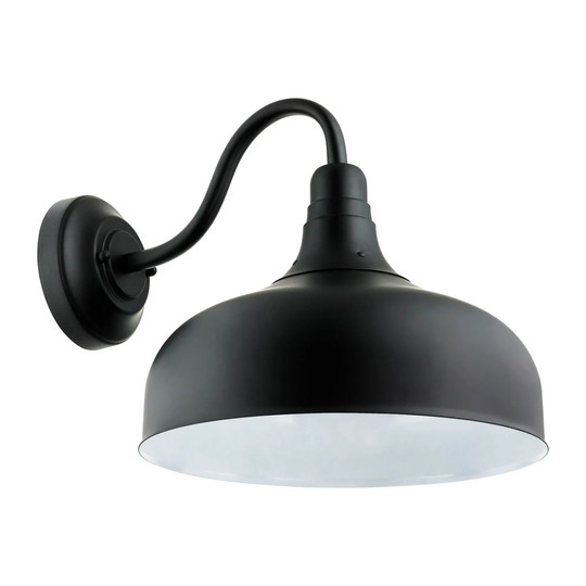 Matte black LED gooseneck barn-style wall light