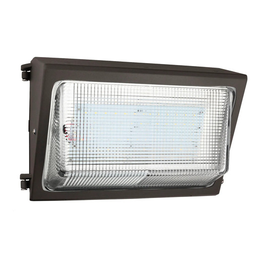 LED commercial wall pack light fixture with adjustable wattage and tunable color temperature
