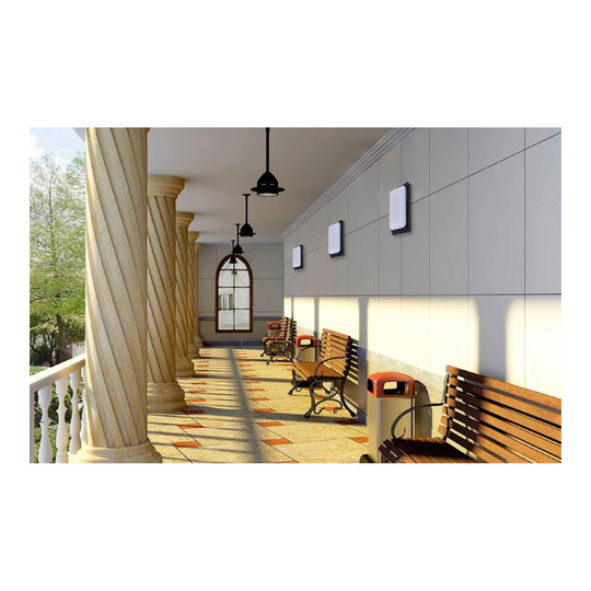 Black 12W motion-sensing LED ceiling and wall light with 5000K illumination