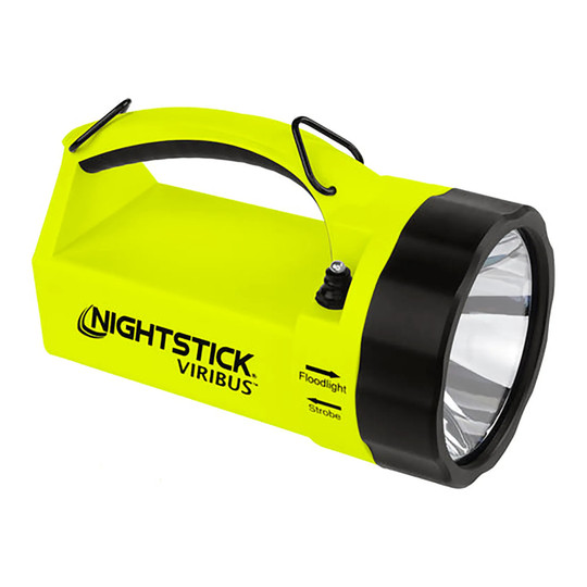 Green intrinsically safe dual-light lantern with flashlight and floodlight modes