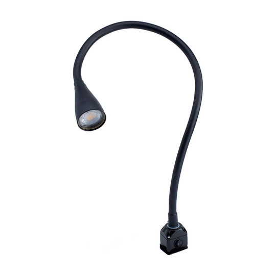 Black flexible-arm LED task lamp with direct-mount base