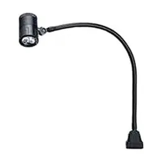 Black 24V LED gooseneck task light with 10-degree spot beam