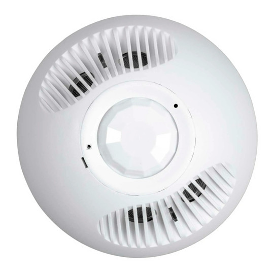 Off-white dual-technology low-voltage ceiling occupancy sensor with relay and photocell