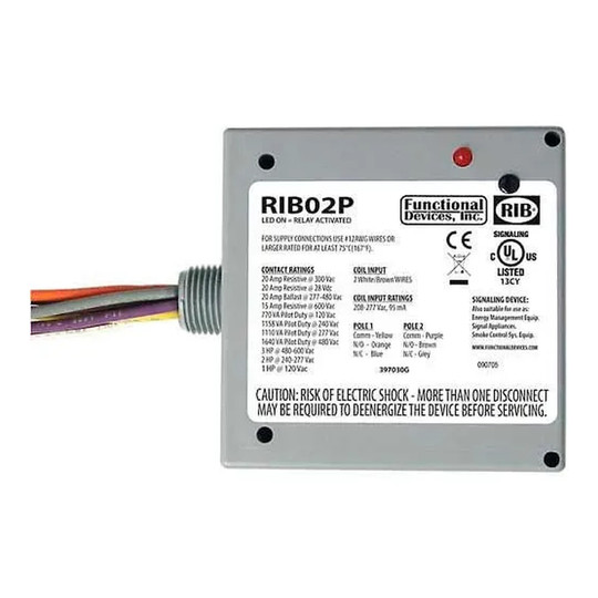 20A DPDT enclosed power relay for 208-277 VAC applications