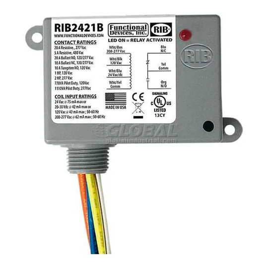 Enclosed 20A SPDT power relay with LED indicator