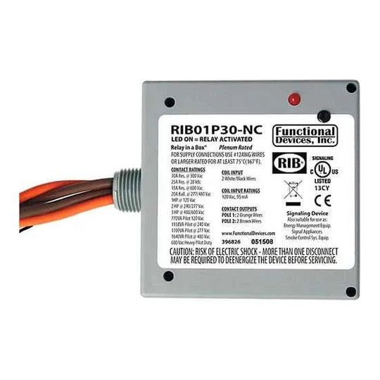Enclosed 30A DPST normally closed power relay