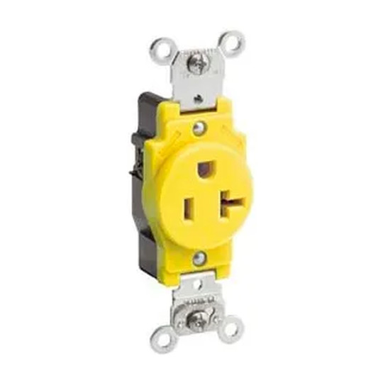 Red 20A 125V NEMA 5-20R single straight blade receptacle