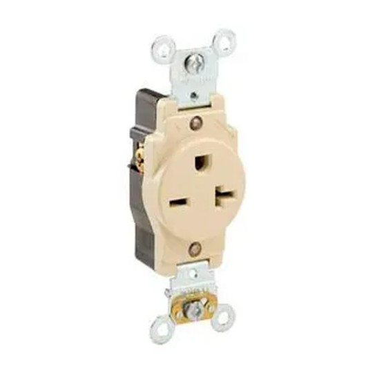 Red 20A 250V NEMA 6-20R single straight-blade receptacle