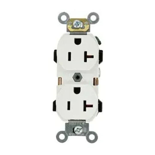 White 20A 125V NEMA 5-20R duplex receptacle