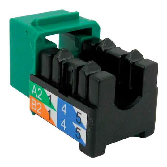 Green Category 6 U-style keystone jack