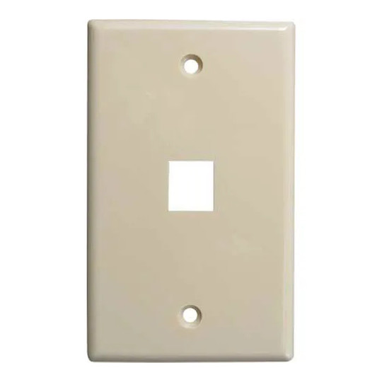 Ivory single-port flush keystone wall plate
