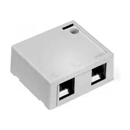 White 2-port surface-mount housing for QuickPort connector modules