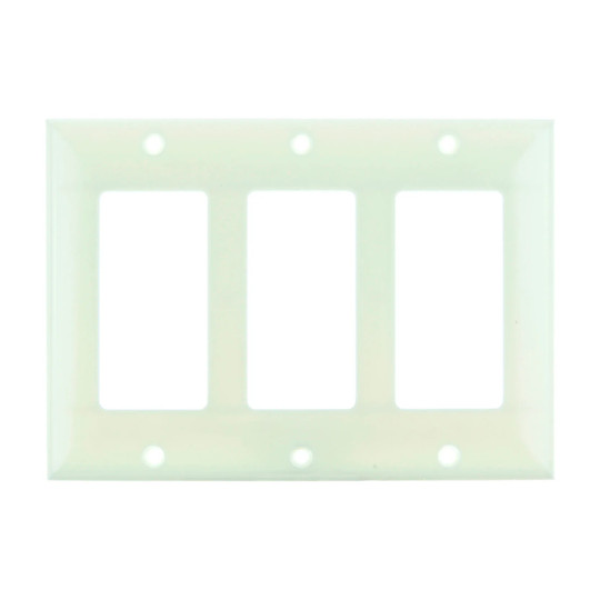 Almond 3-gang decorative switch and receptacle plate