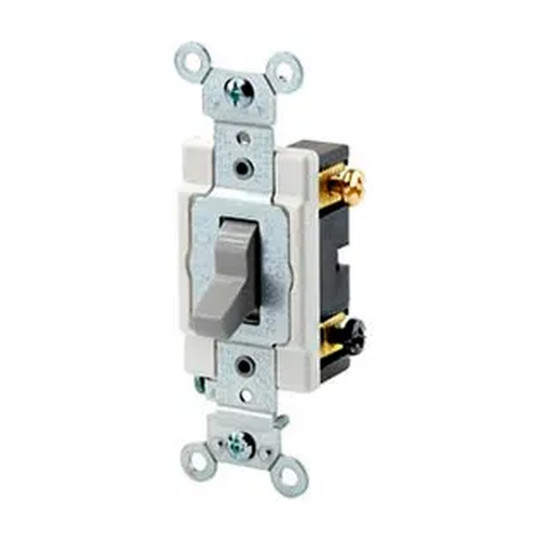 Ivory 20A 120/277V three-way quiet toggle wall switch