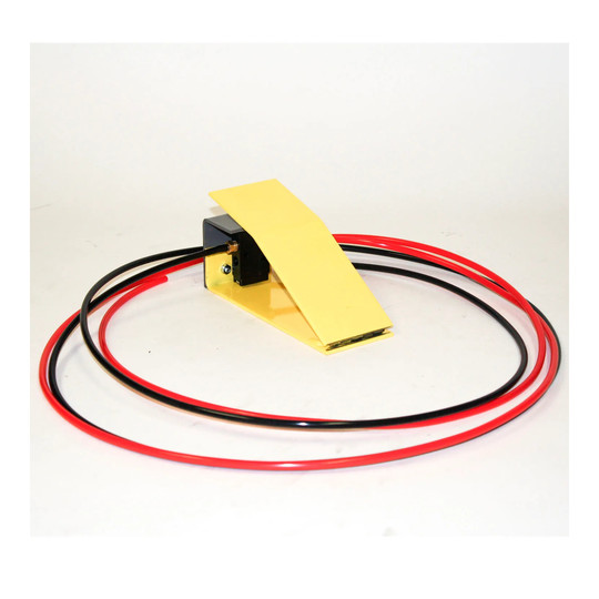 Powder-coated plate foot pedal for direct pressure blasting units