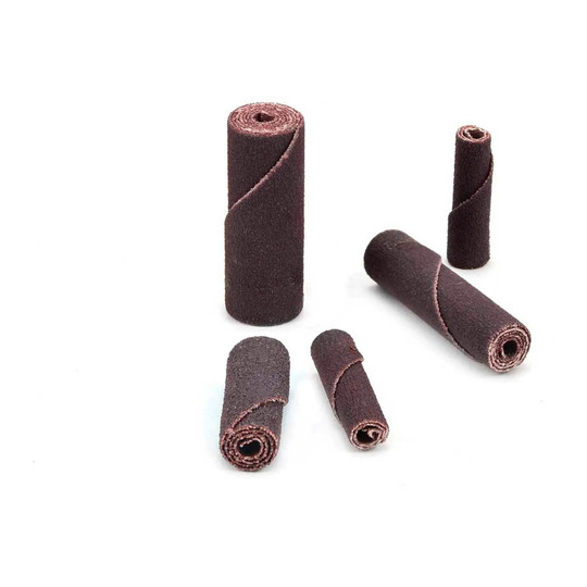 Red straight aluminum oxide cartridge roll, 1/2 inch diameter by 2 inches long
