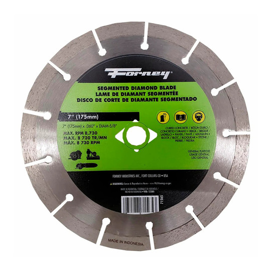 7-inch segmented diamond cut-off blade with 7/8-inch arbor