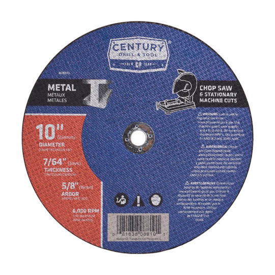 10-inch x 5/8-inch fiberglass-reinforced abrasive cut-off wheel