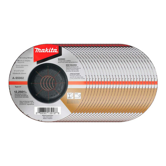 36-grit Type 27 INOX grinding wheel, 5-inch diameter