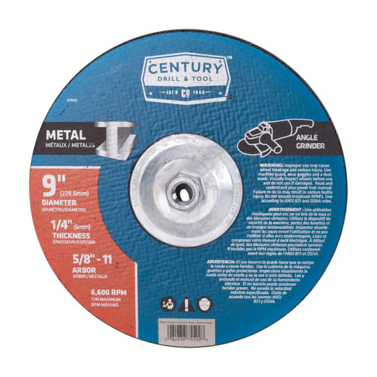 9-inch Type 27 aluminum oxide depressed center grinding wheel