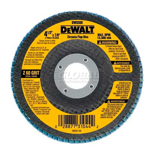Type 29 zirconia flap disc, 4-1/2 inch, 60 grit