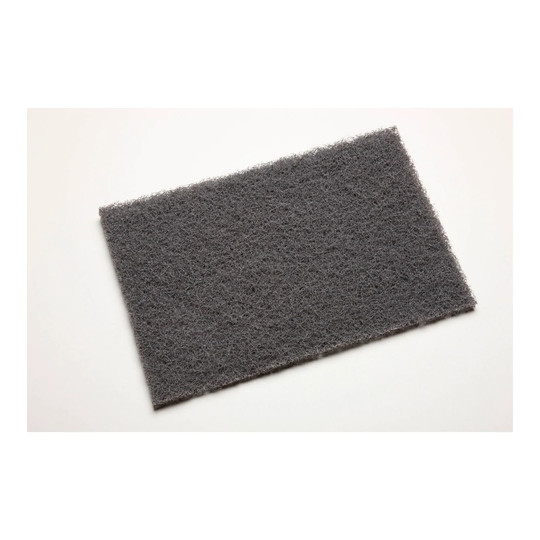 Gray medium-grit silicon carbide blending hand pads, 6 x 9 inches, 40-pack