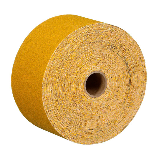 Gold adhesive-backed 120-grit sandpaper sheet roll
