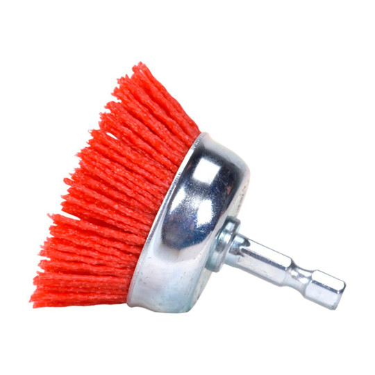 2-inch nylon abrasive cup brush with 1/4-inch quick-change shank