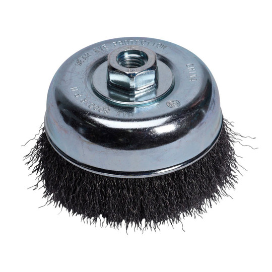 5-inch crimped steel cup brush for an angle grinder