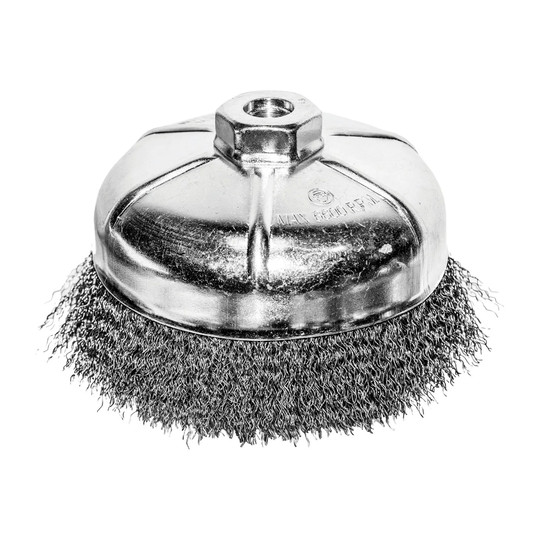 6-inch crimped steel cup brush for angle grinders