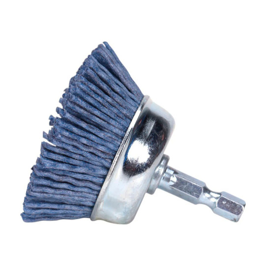 2-inch nylon abrasive cup brush with quick-change shank