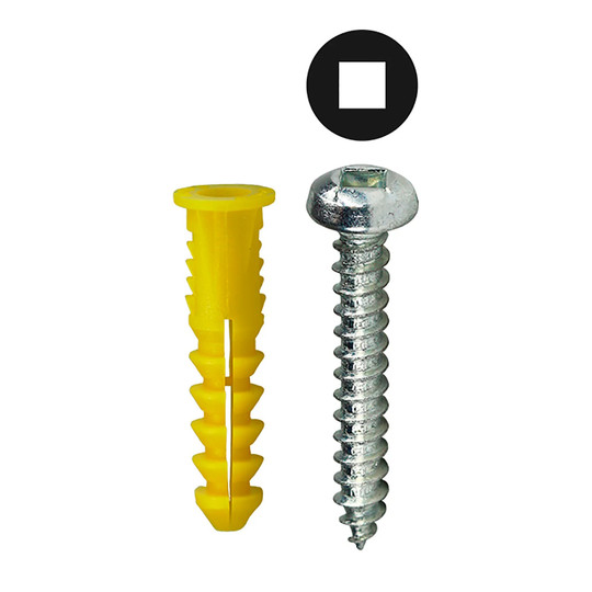Ribbed conical anchor kit with #10 square pan head screws