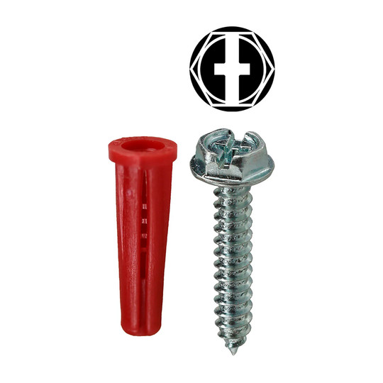 Conical anchor kit with #12 combo hex head screws