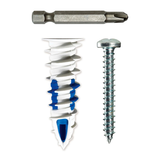 Drywall anchor kit with #10 Phillips pan head screws, 61 pieces